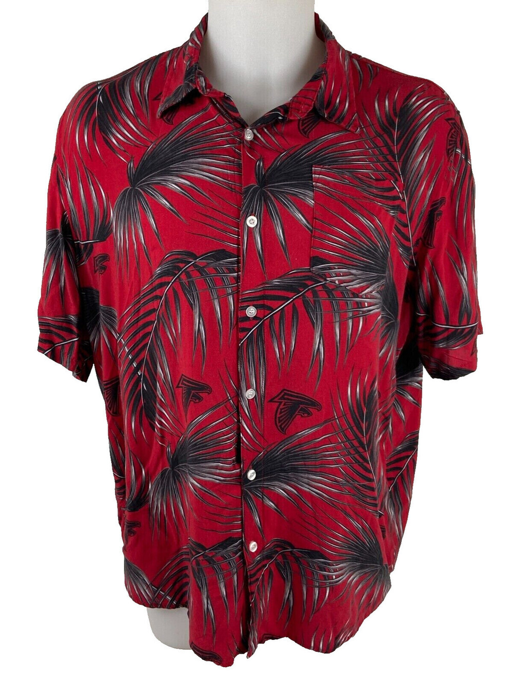 Atlanta Falcons Men XL Tropical Shirt Red Palm NFL Logo Football